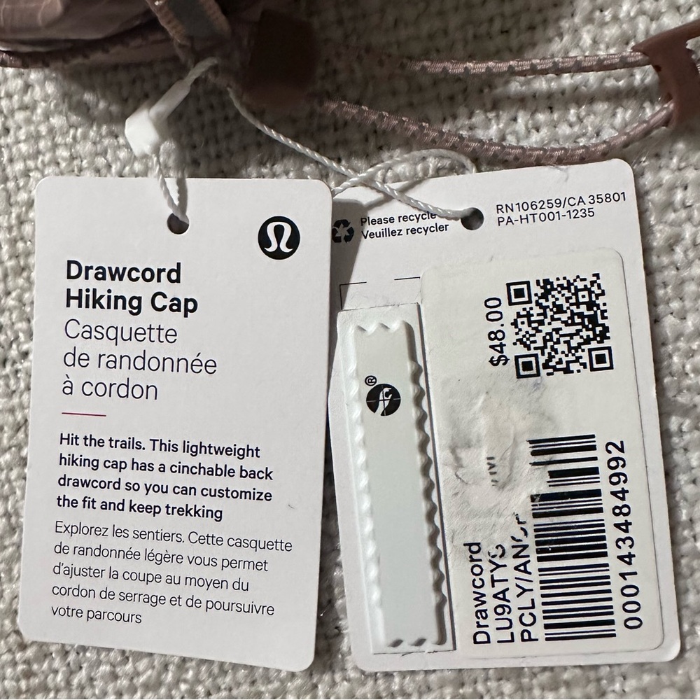 New LULULEMON Drawcord Hiking Cap Rose Pink Clay Hat Moisture Wicking Size S/M - Picture 14 of 16